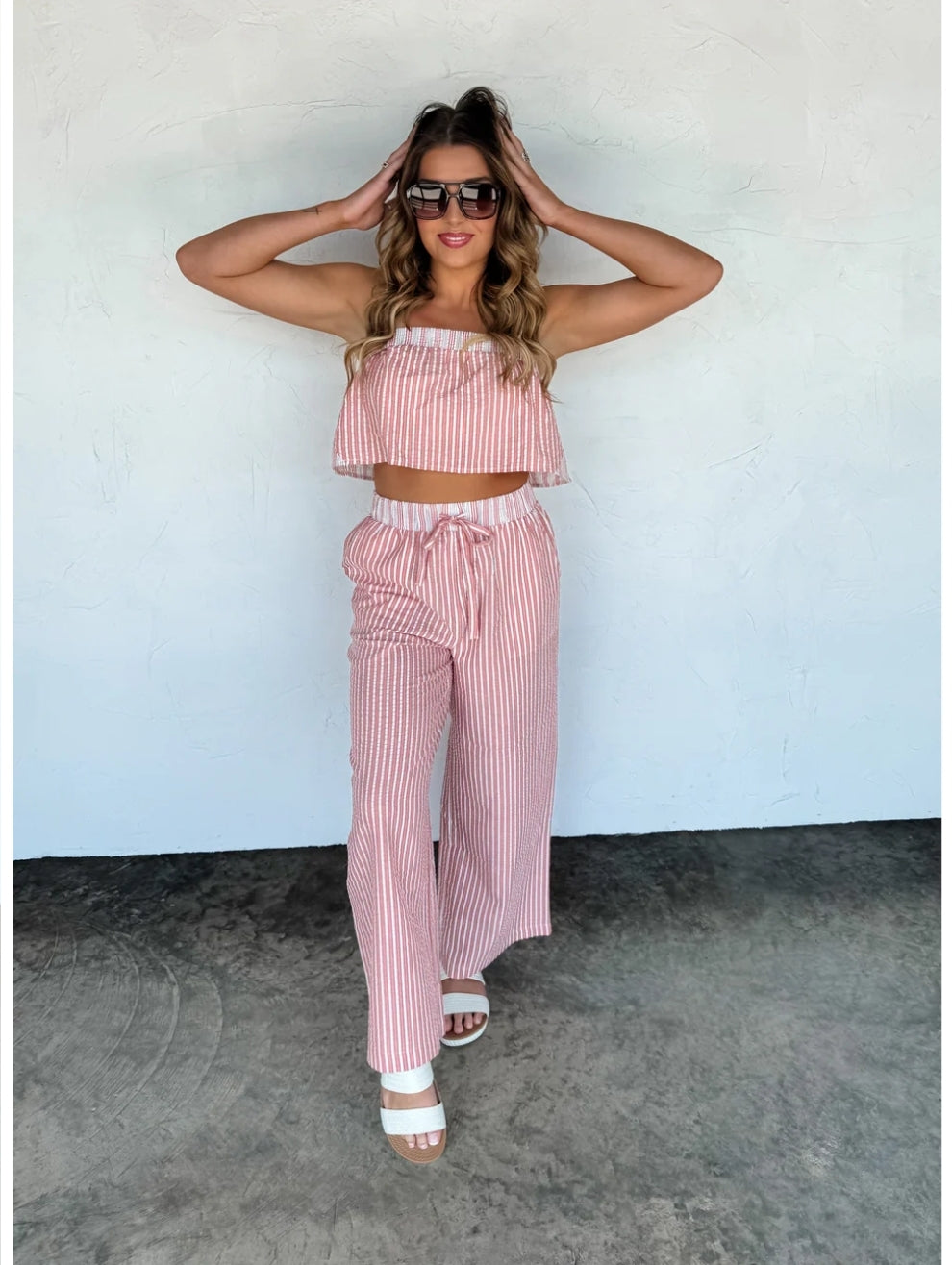 PREORDER- SEERSUCKER PANT SET