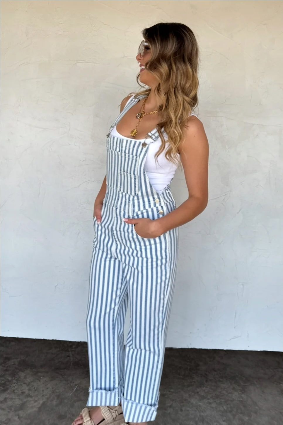 PREORDER- DAHLIA STRIPE OVERALLS