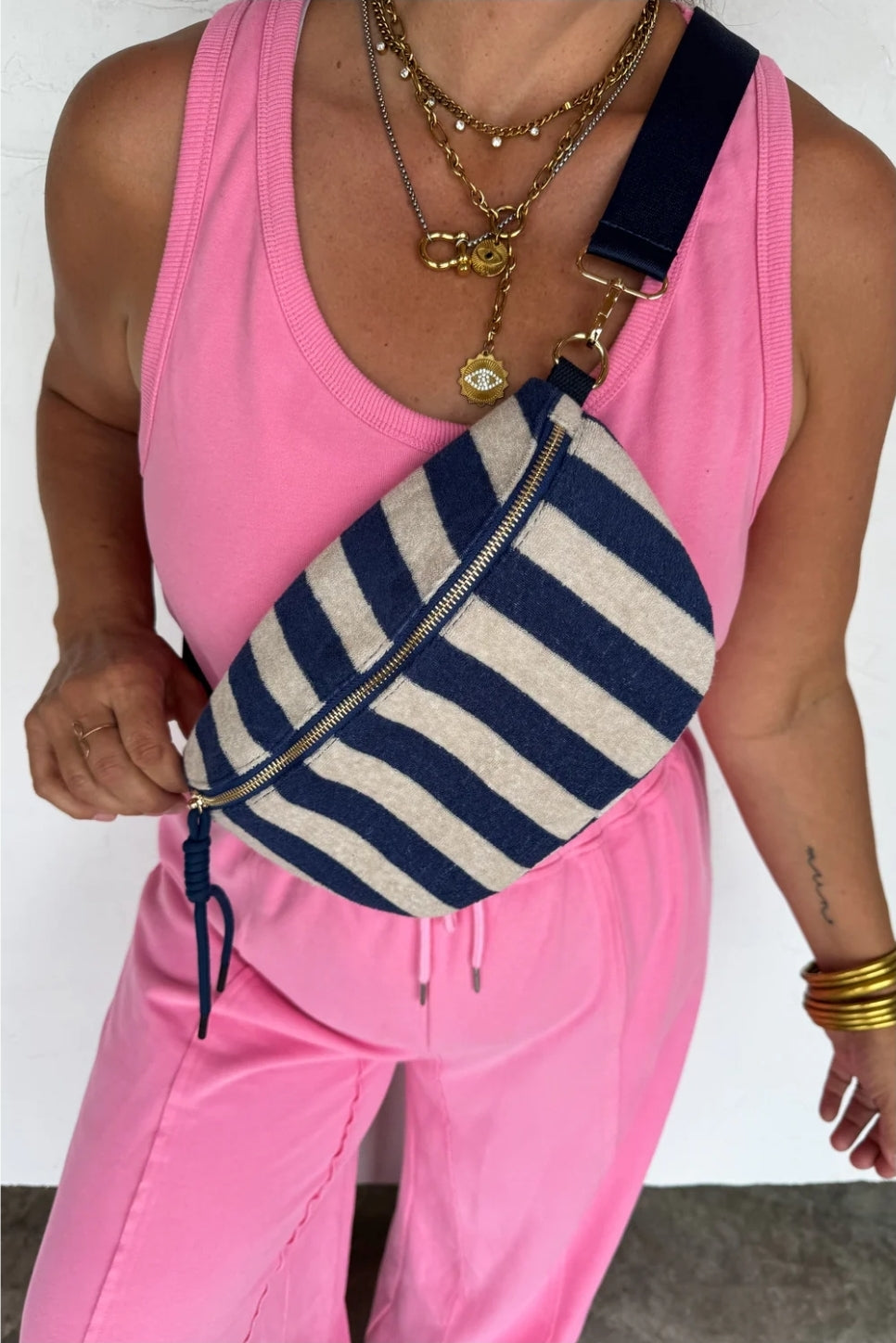 PREORDER- STRIPE TERRY BUM BAG