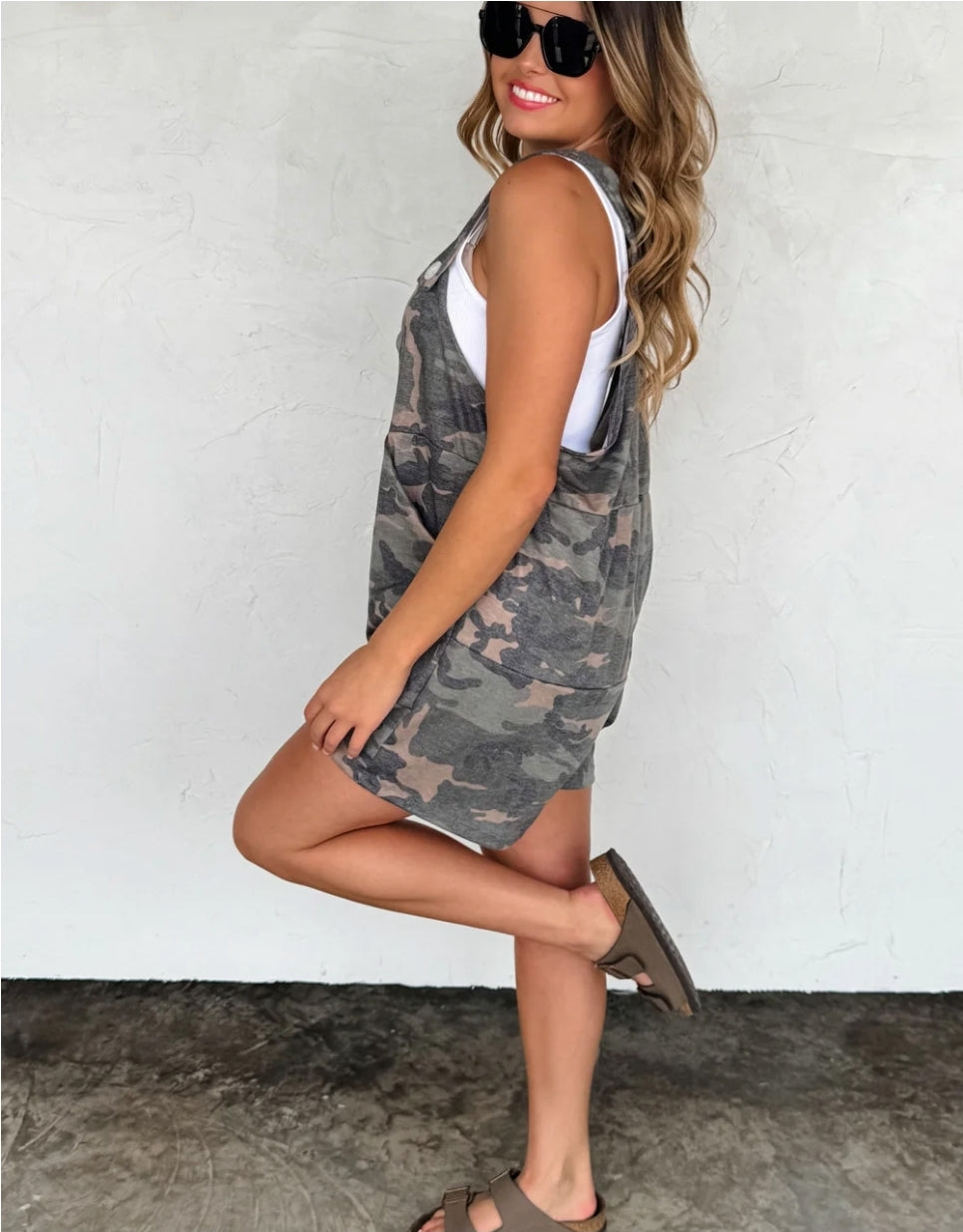 PREORDER- MYLA CAMO SHORTS ROMPER