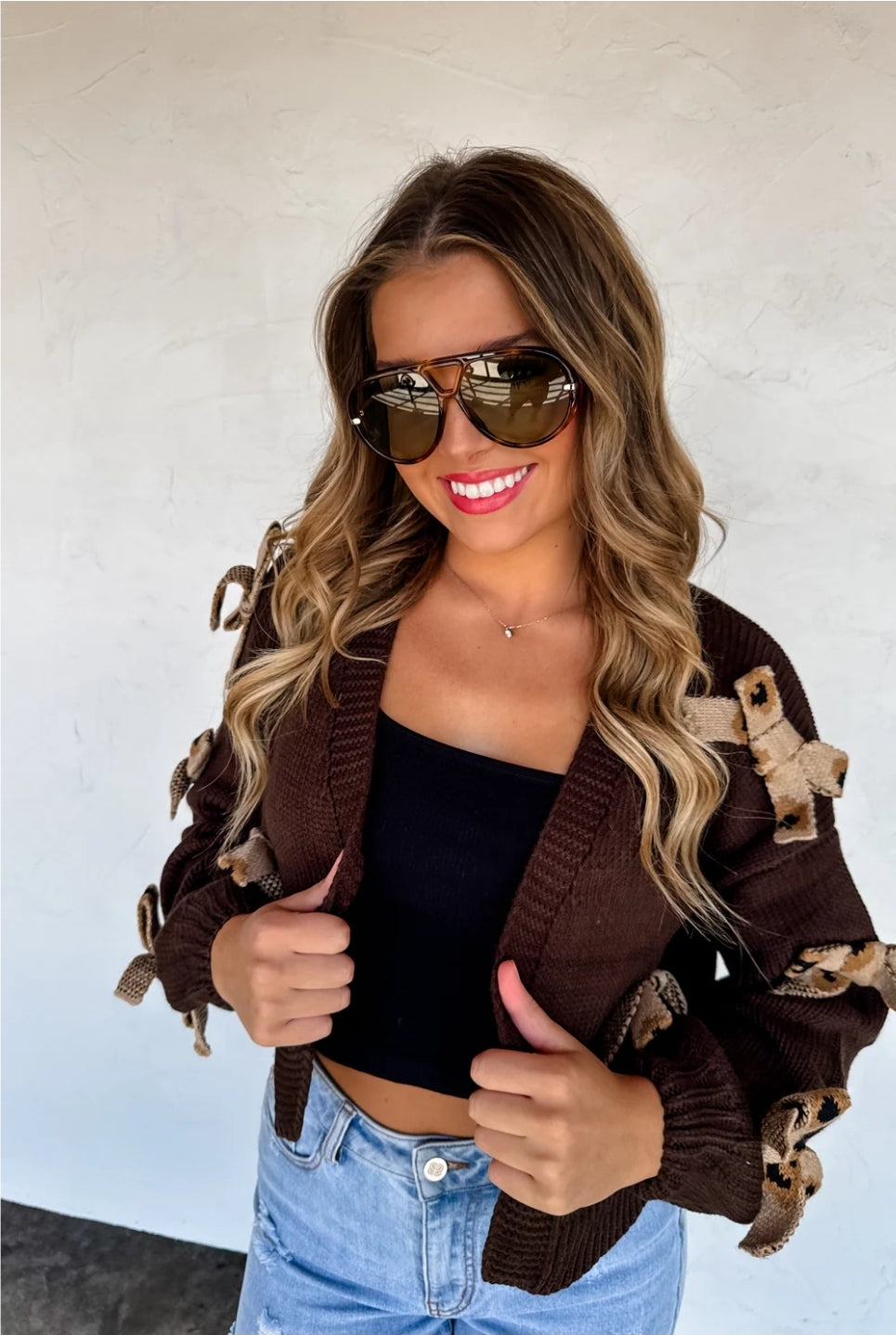 PREORDER- SLOANE BOW KNIT CARDIGAN
