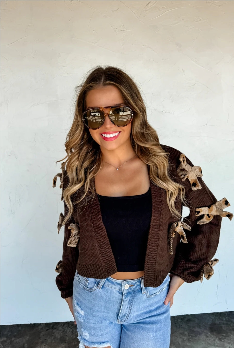PREORDER- SLOANE BOW KNIT CARDIGAN