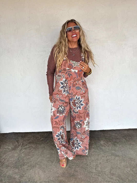 PREORDER- FALL PRINT KARLI OVERALLS