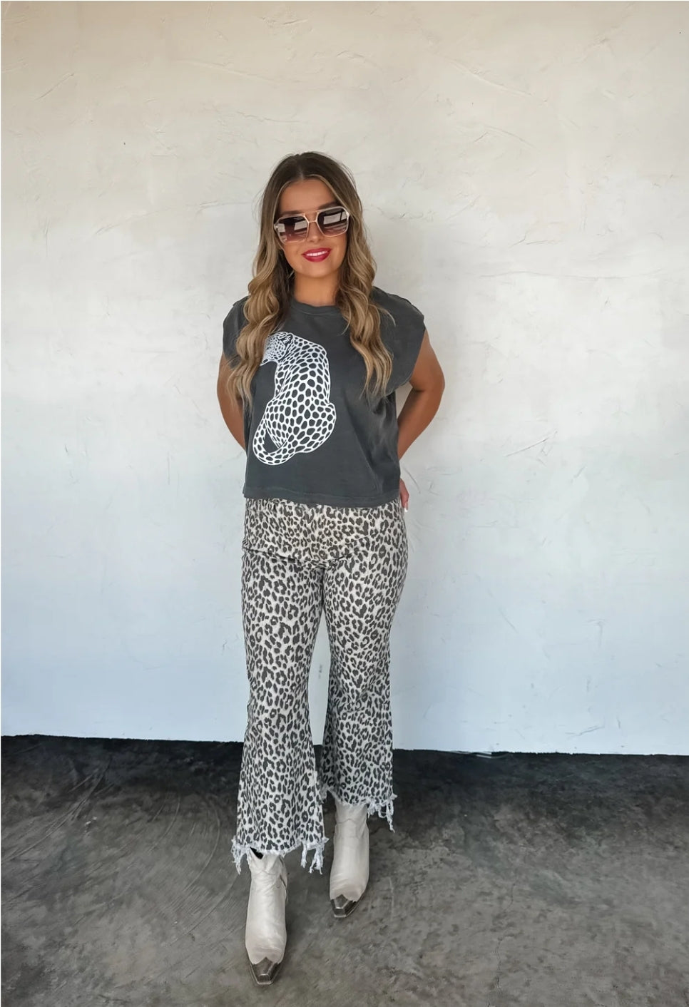 PREORDER- URBAN NON DISTRESSED CHEETAH JEAN-TUMMY CONTROL