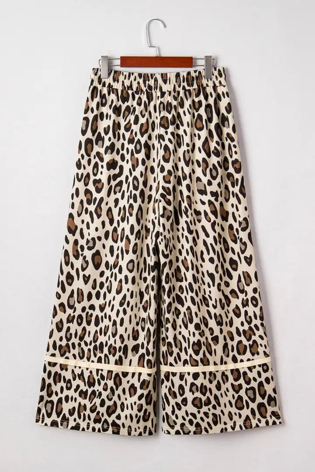 Khaki Leopard Wide Leg Pant