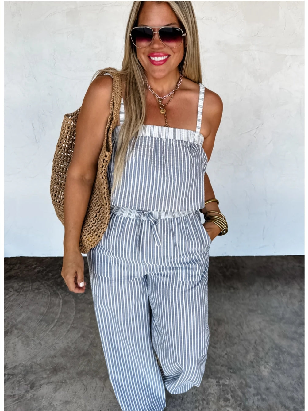 PREORDER- SEERSUCKER PANT SET