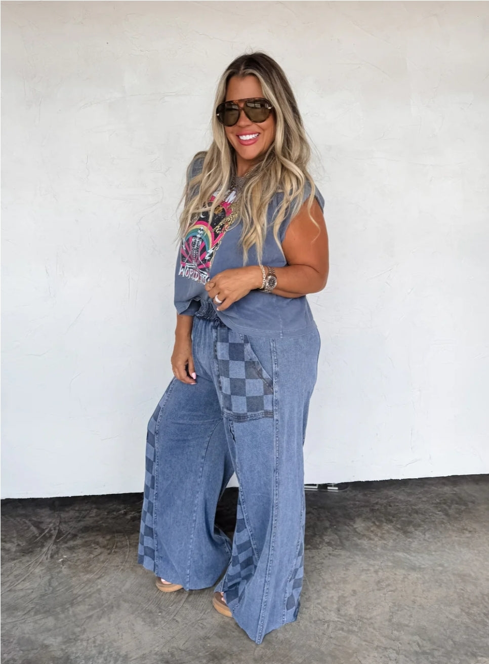 PREORDER- GROOVE ON CHECKER FLARE PANTS