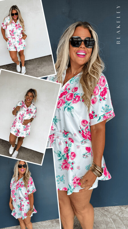 HOT TO SPOT FLORAL SKORT SET