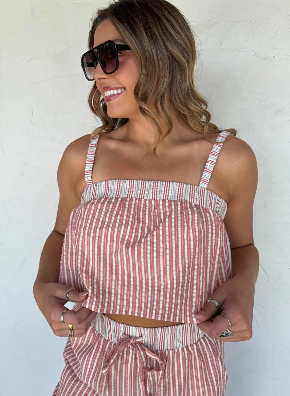 PREORDER- SEERSUCKER PANT SET