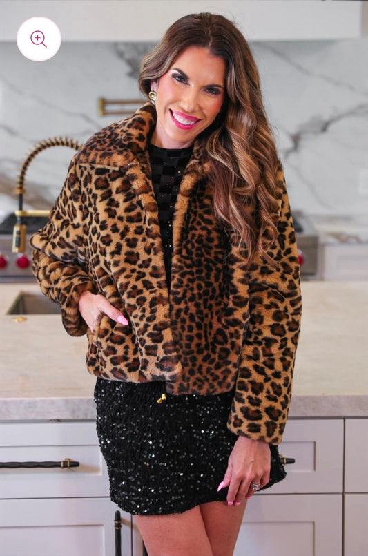 After Midnight Faux Fur Leopard Jacket
