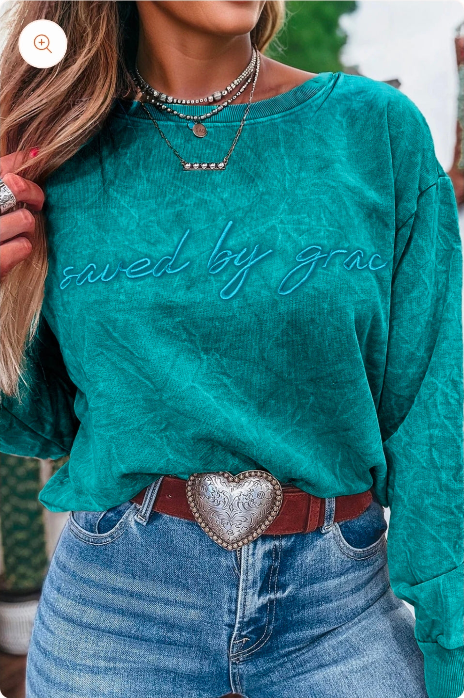 Saved by Grace Embroidery Sweatshirt *multiple colors*