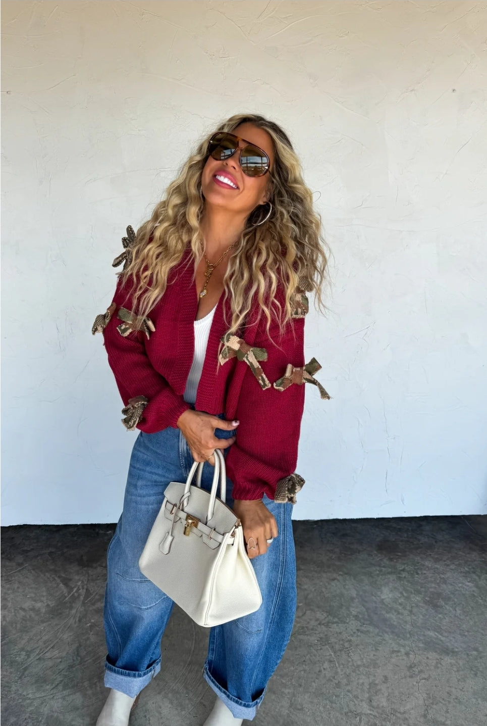 PREORDER- SLOANE BOW KNIT CARDIGAN