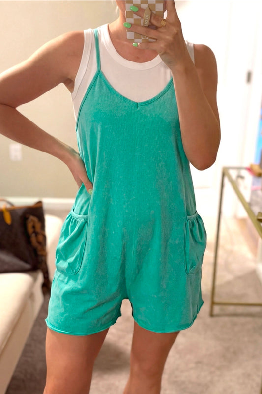 Mineral Washed Pocket Romper