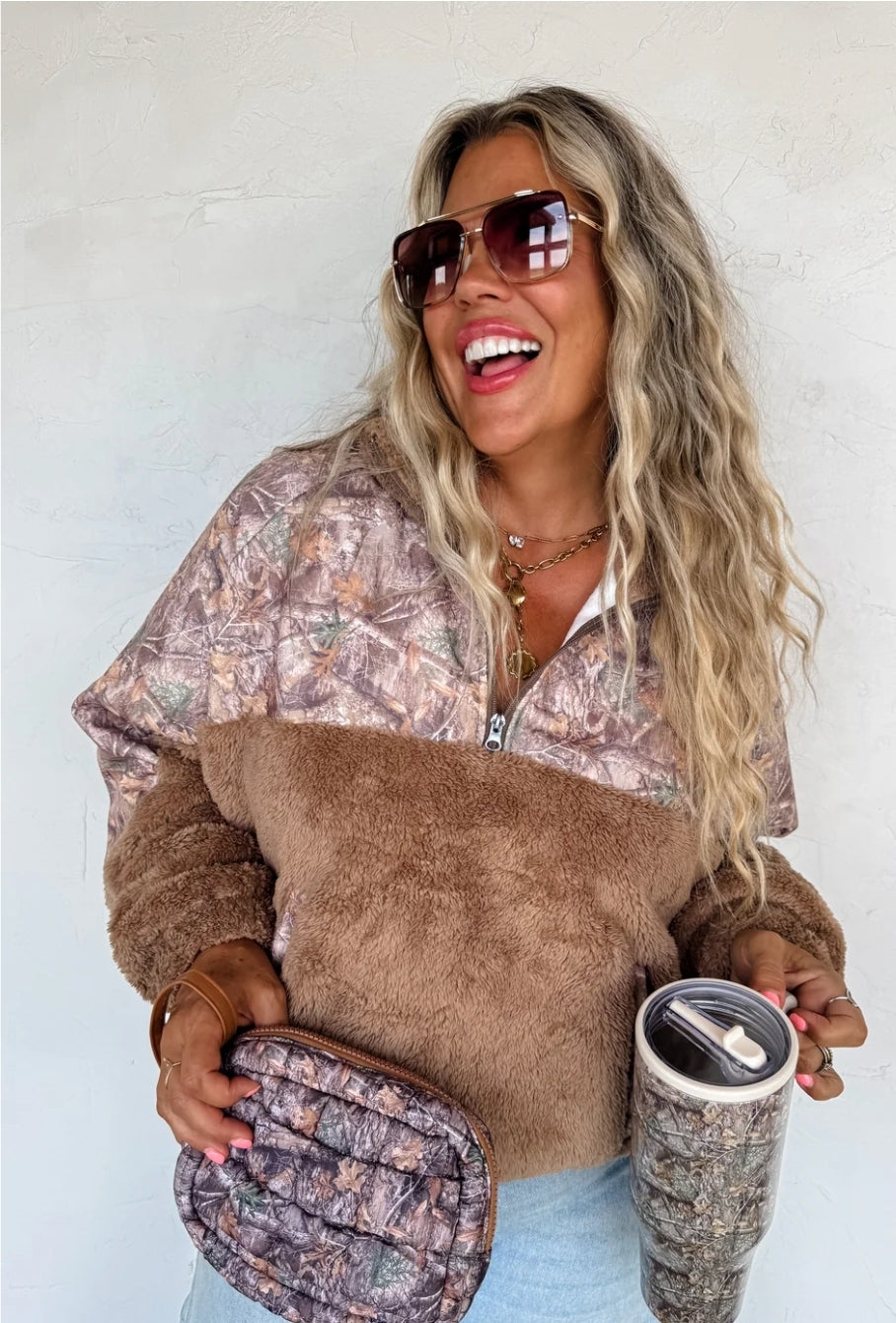 PREORDER- CAMO SHERPA PULLOVER