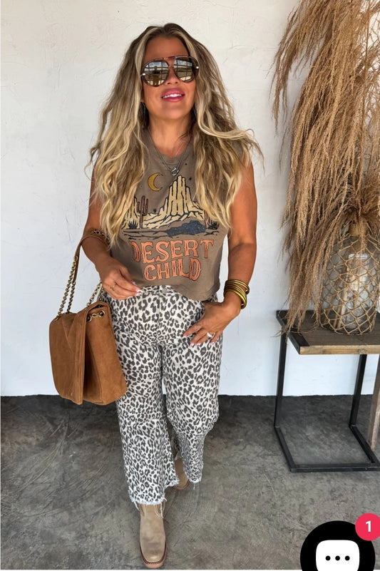 PREORDER- URBAN NON DISTRESSED CHEETAH JEAN-TUMMY CONTROL