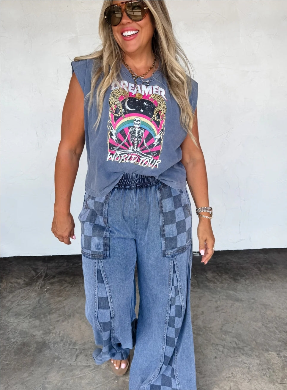 PREORDER- GROOVE ON CHECKER FLARE PANTS
