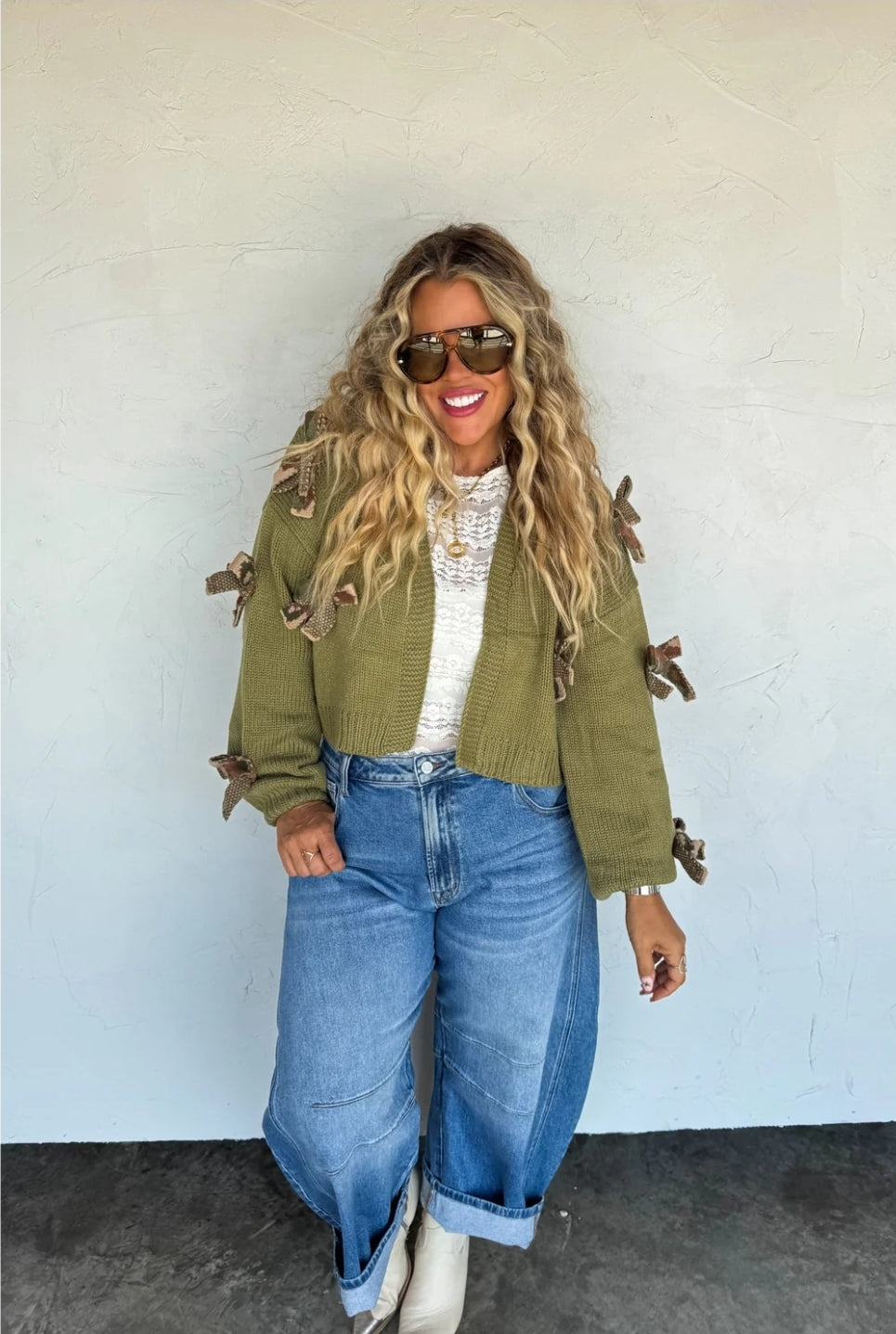 PREORDER- SLOANE BOW KNIT CARDIGAN