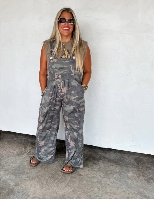 PREORDER- CAMO KARLI OVERALLS