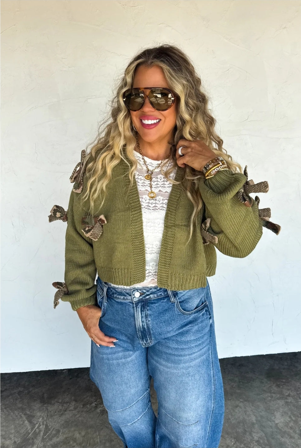 PREORDER- SLOANE BOW KNIT CARDIGAN
