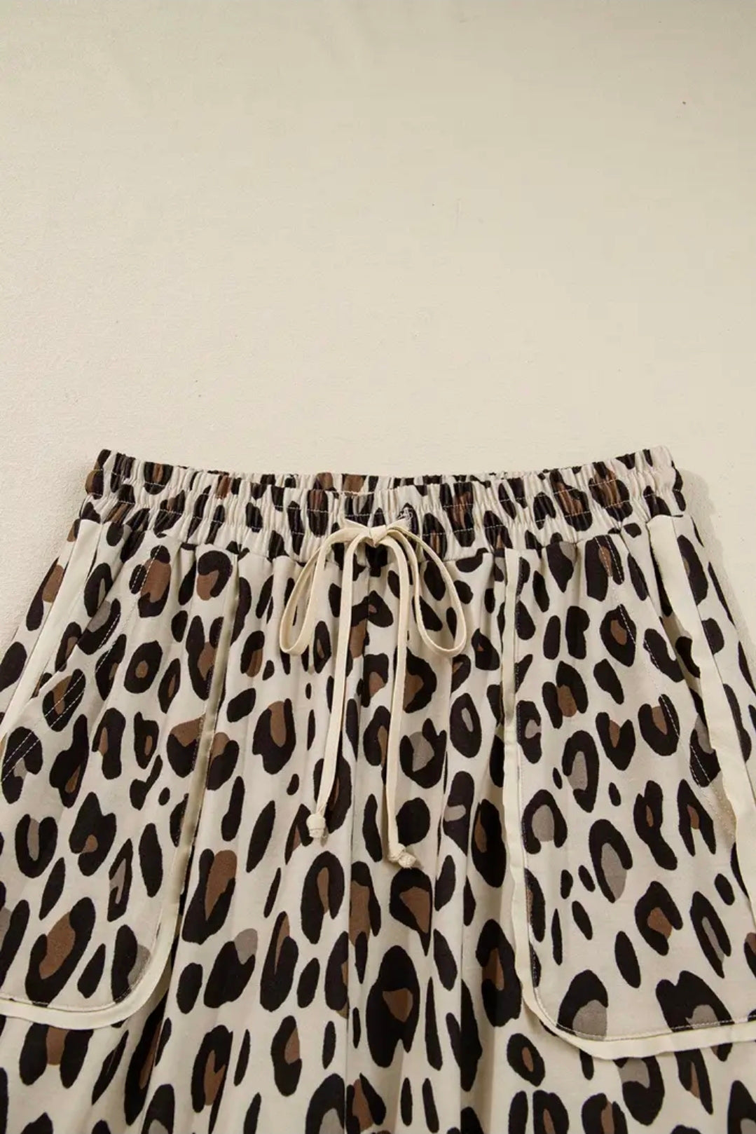 Khaki Leopard Wide Leg Pant