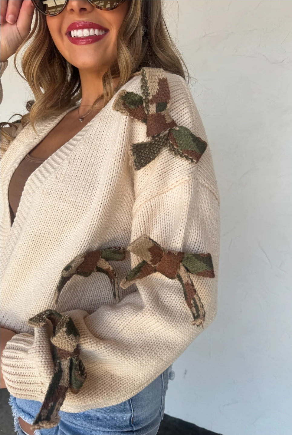 PREORDER- SLOANE BOW KNIT CARDIGAN