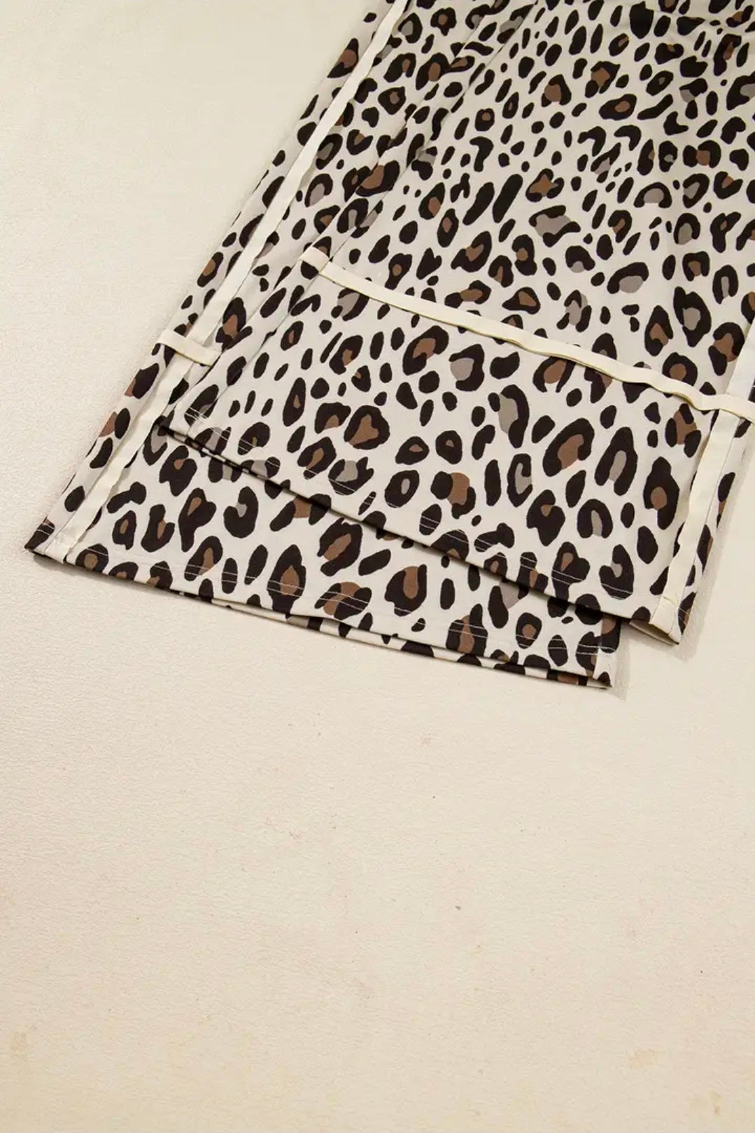 Khaki Leopard Wide Leg Pant