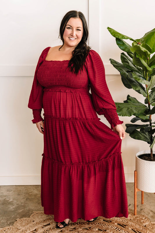 12.4 Tiered Maxi Dress With Smocking Detail In Holly